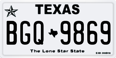 TX license plate BGQ9869