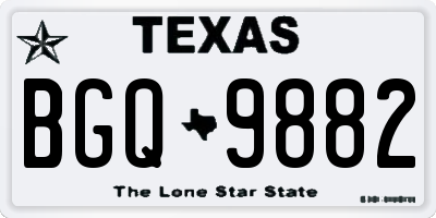 TX license plate BGQ9882