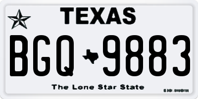 TX license plate BGQ9883
