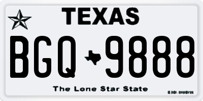 TX license plate BGQ9888