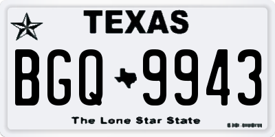 TX license plate BGQ9943