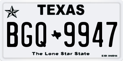 TX license plate BGQ9947