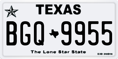 TX license plate BGQ9955