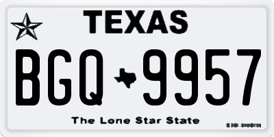 TX license plate BGQ9957