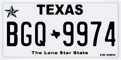 TX license plate BGQ9974