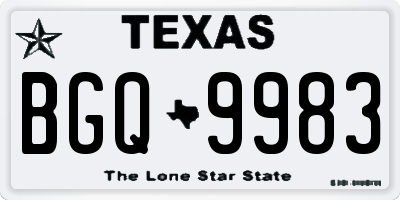 TX license plate BGQ9983