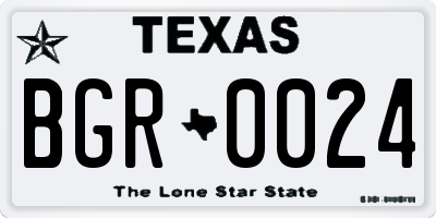 TX license plate BGR0024