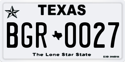 TX license plate BGR0027