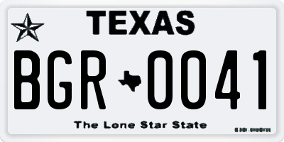 TX license plate BGR0041