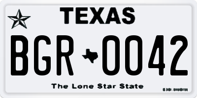 TX license plate BGR0042