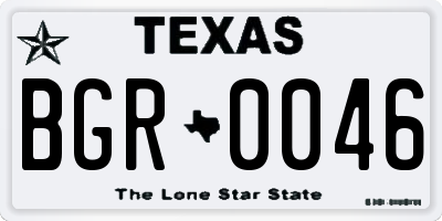 TX license plate BGR0046