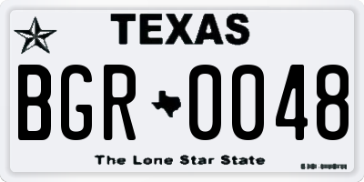 TX license plate BGR0048