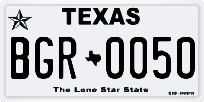 TX license plate BGR0050