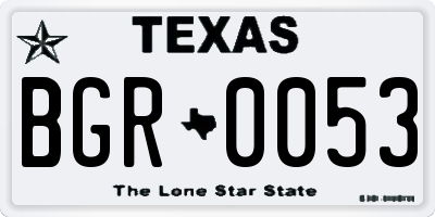 TX license plate BGR0053