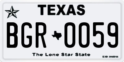 TX license plate BGR0059
