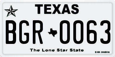 TX license plate BGR0063