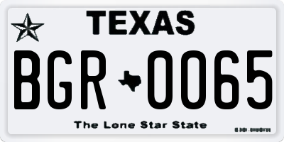 TX license plate BGR0065