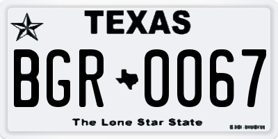 TX license plate BGR0067