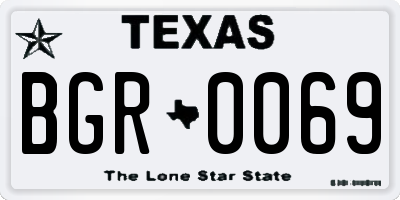TX license plate BGR0069