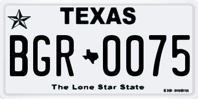 TX license plate BGR0075