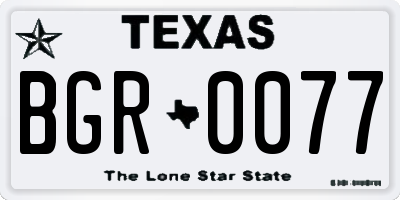 TX license plate BGR0077