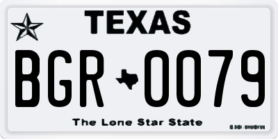 TX license plate BGR0079
