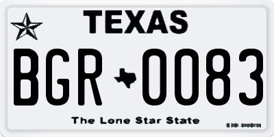 TX license plate BGR0083
