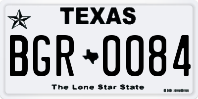 TX license plate BGR0084