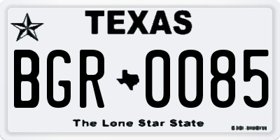 TX license plate BGR0085
