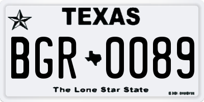 TX license plate BGR0089