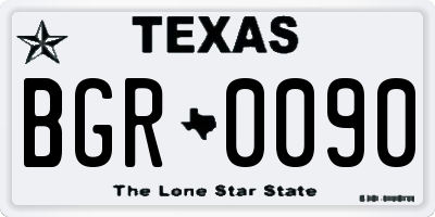 TX license plate BGR0090