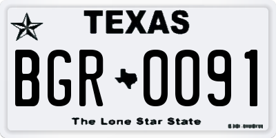TX license plate BGR0091