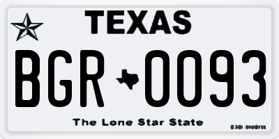 TX license plate BGR0093
