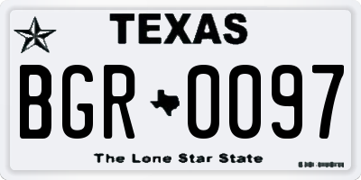 TX license plate BGR0097