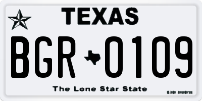 TX license plate BGR0109