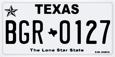 TX license plate BGR0127