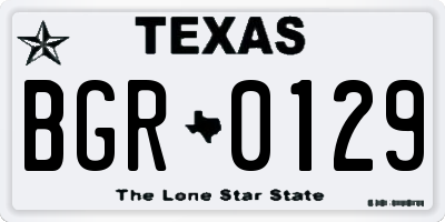 TX license plate BGR0129