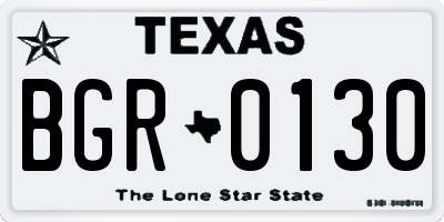 TX license plate BGR0130