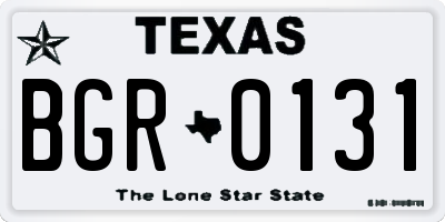 TX license plate BGR0131
