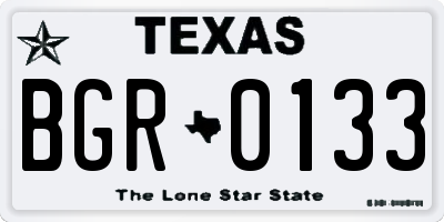 TX license plate BGR0133