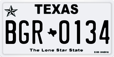 TX license plate BGR0134