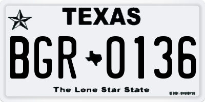 TX license plate BGR0136
