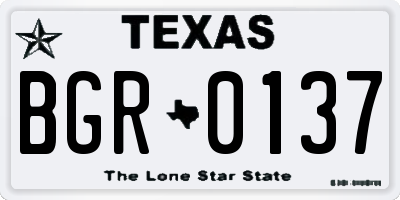 TX license plate BGR0137