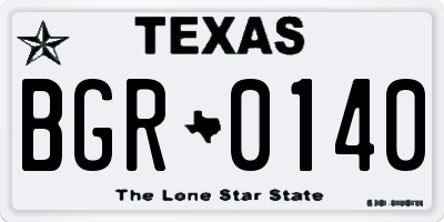 TX license plate BGR0140