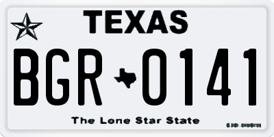 TX license plate BGR0141