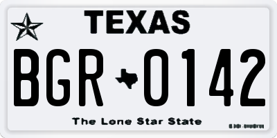 TX license plate BGR0142