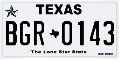 TX license plate BGR0143