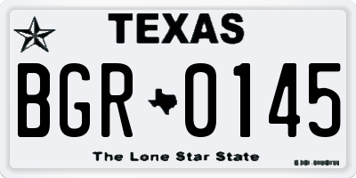 TX license plate BGR0145