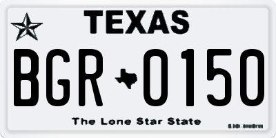 TX license plate BGR0150