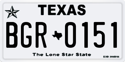 TX license plate BGR0151